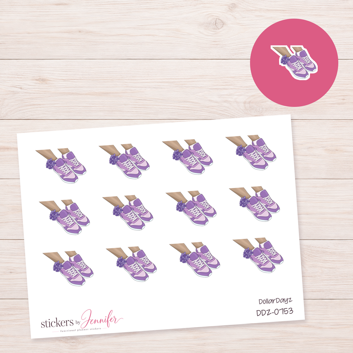 Purple Sneakers Planner Stickers | DDZ-0753