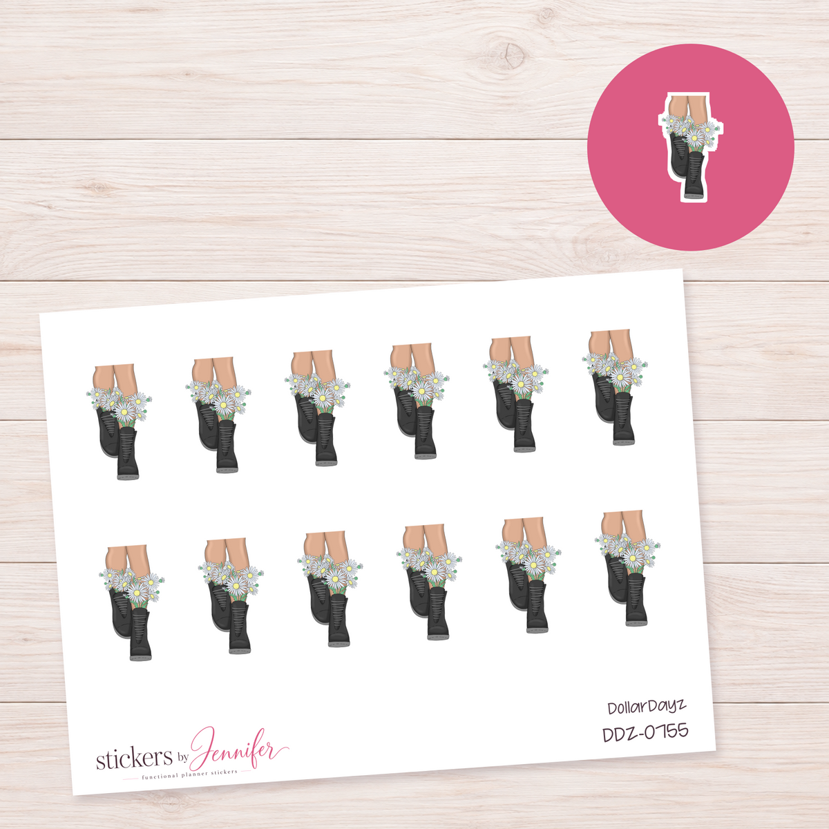 Daisy Boots Planner Stickers | DDZ-0755