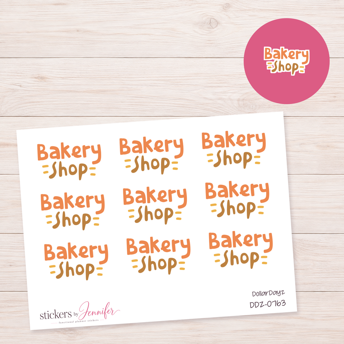 Bakery Shop Lettering Planner Stickers | DDZ-0763