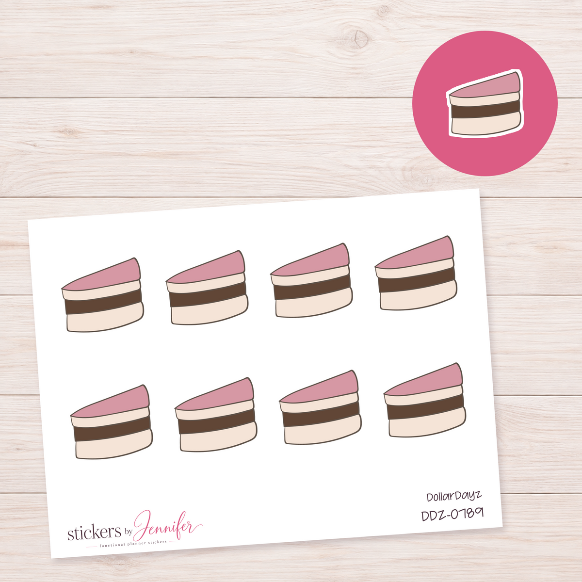 Pink Layer Cake Planner Stickers | DDZ-0789
