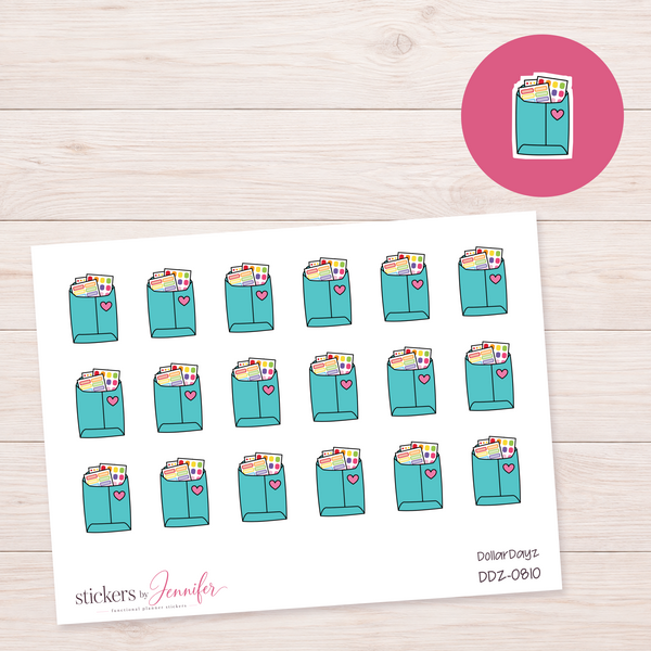 Teal Sticker Shopping Bag Planner Stickers | DDZ-0810