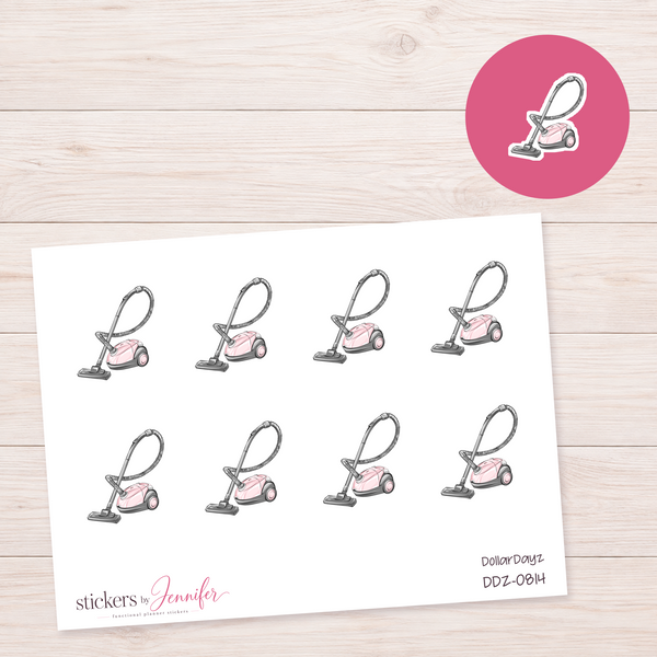Pink Vacuum Cleaner Planner Stickers | DDZ-0814
