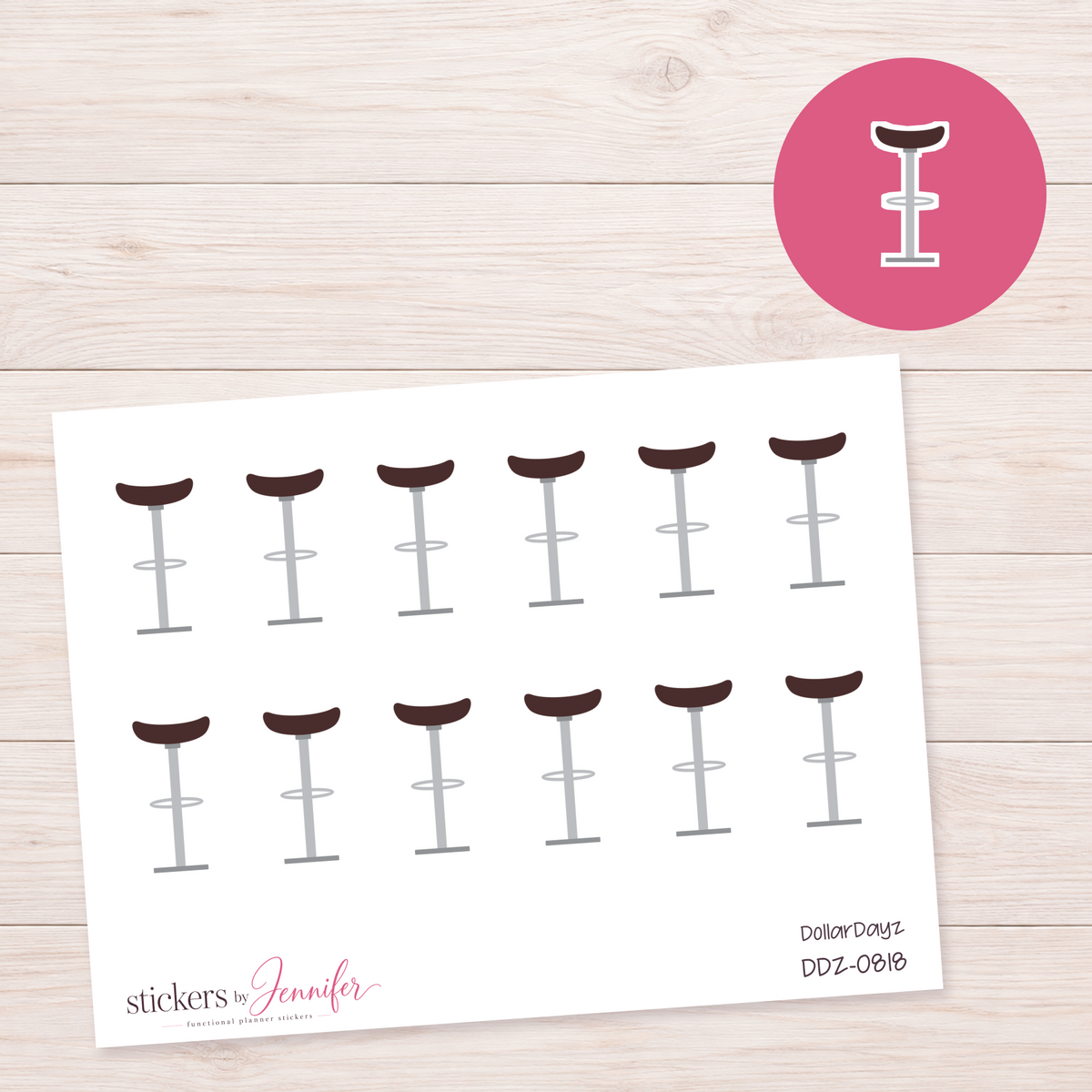 Bar Stool Planner Stickers | DDZ-0818