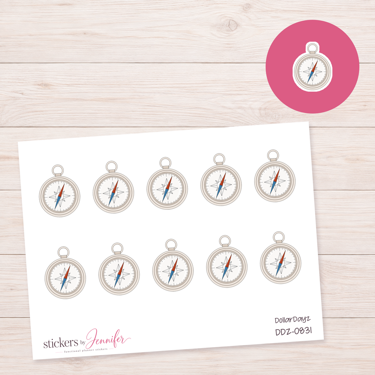 Compass Planner Stickers | DDZ-0831