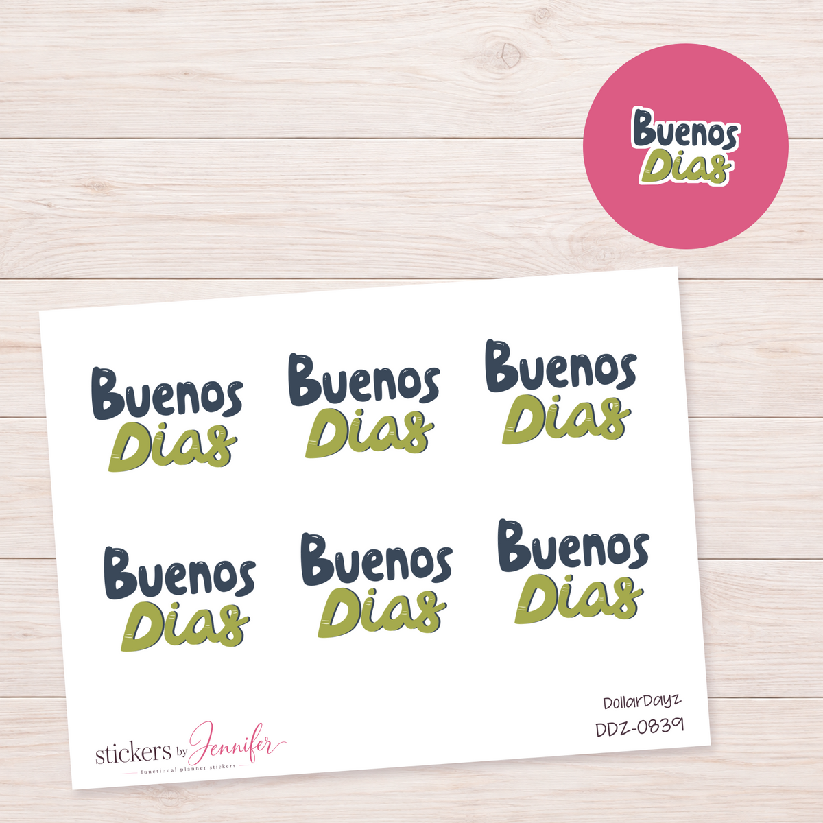Buenos Dias Lettering Planner Stickers | DDZ-0839