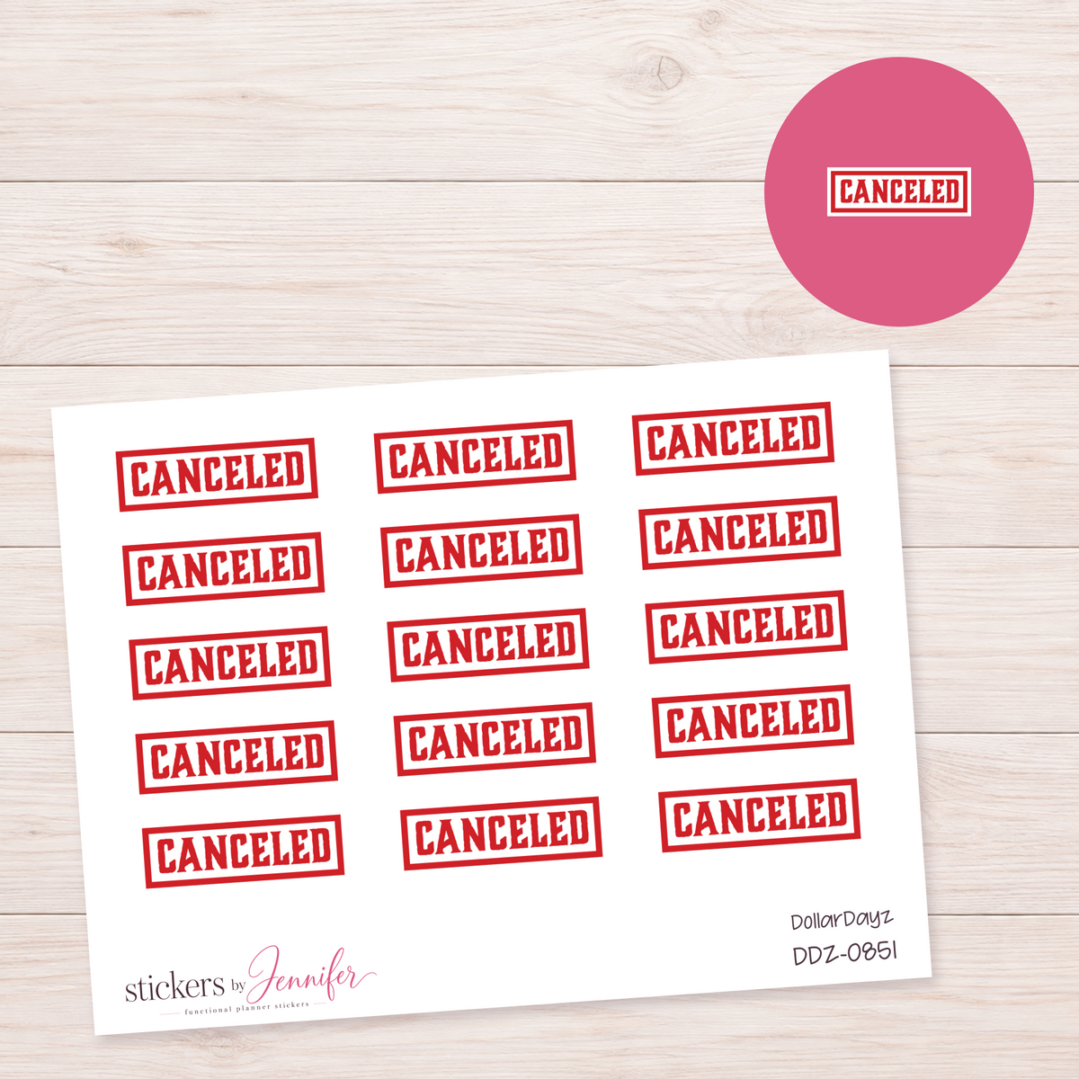 Canceled Stamp Planner Stickers | DDZ-0851