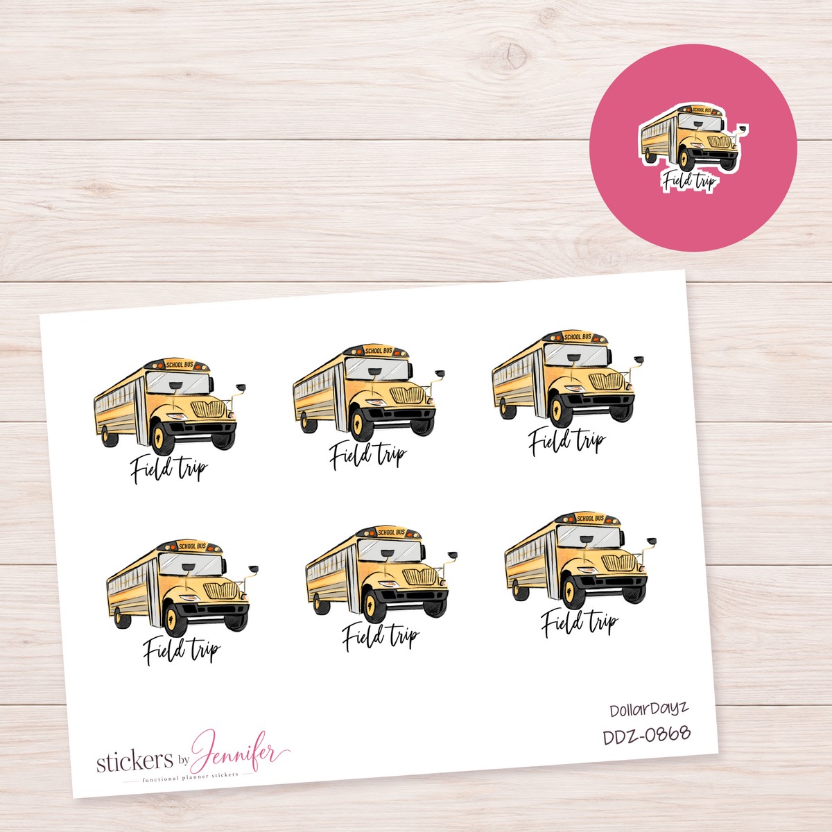 School Field Trip Planner Stickers | DDZ-0868