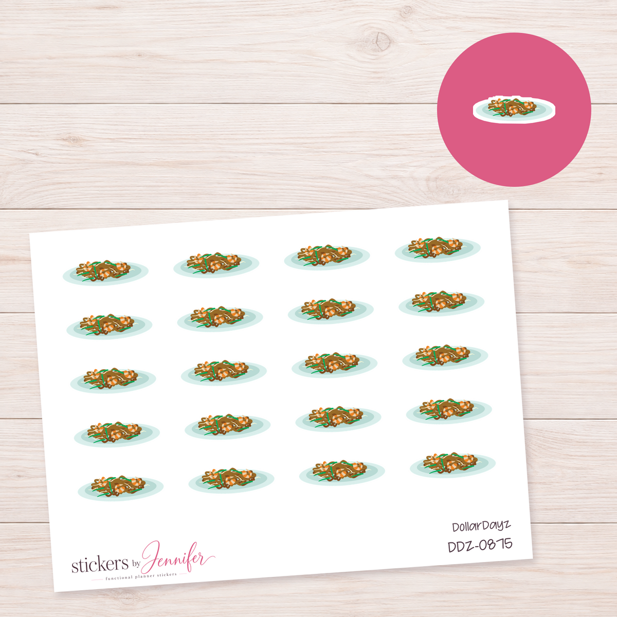 Noodle Plate Planner Stickers | DDZ-0875
