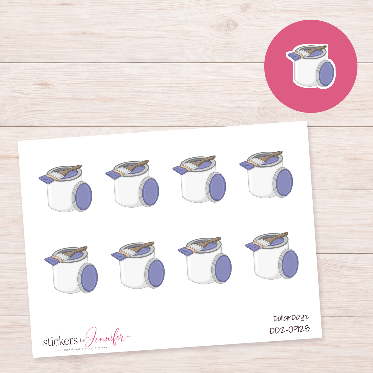 Purple Paint Can Planner Stickers | DDZ-0928
