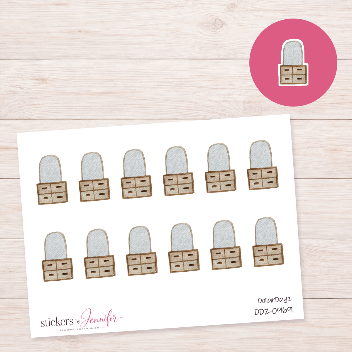 Woven Vanity Planner Stickers | DDZ-0969