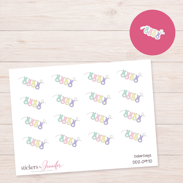 Pastel Ring Garland Planner Stickers | DDZ-0970