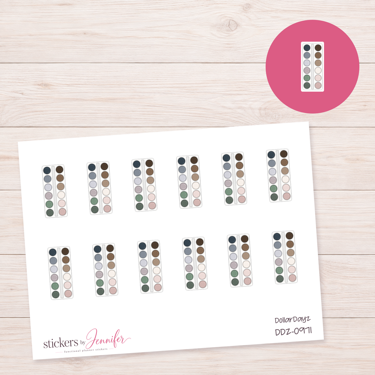 Neutral Paint Palette Planner Stickers | DDZ-0971