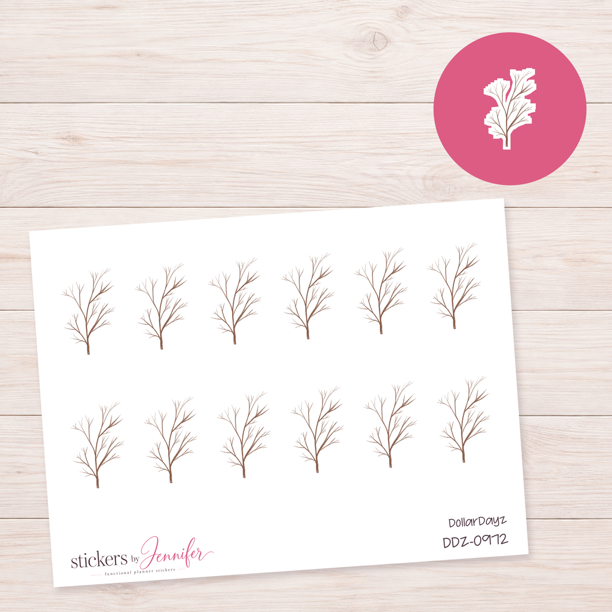 Bare Botanical Branch Planner Stickers | DDZ-0972