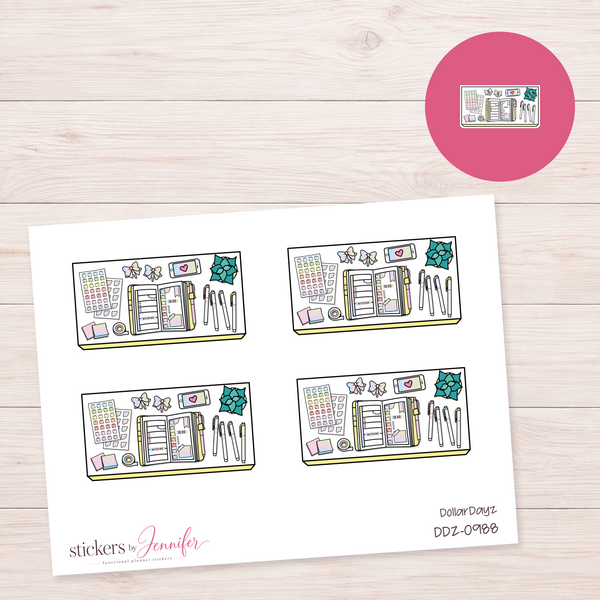 Yellow Planner Supplies Planner Stickers | DDZ-0988
