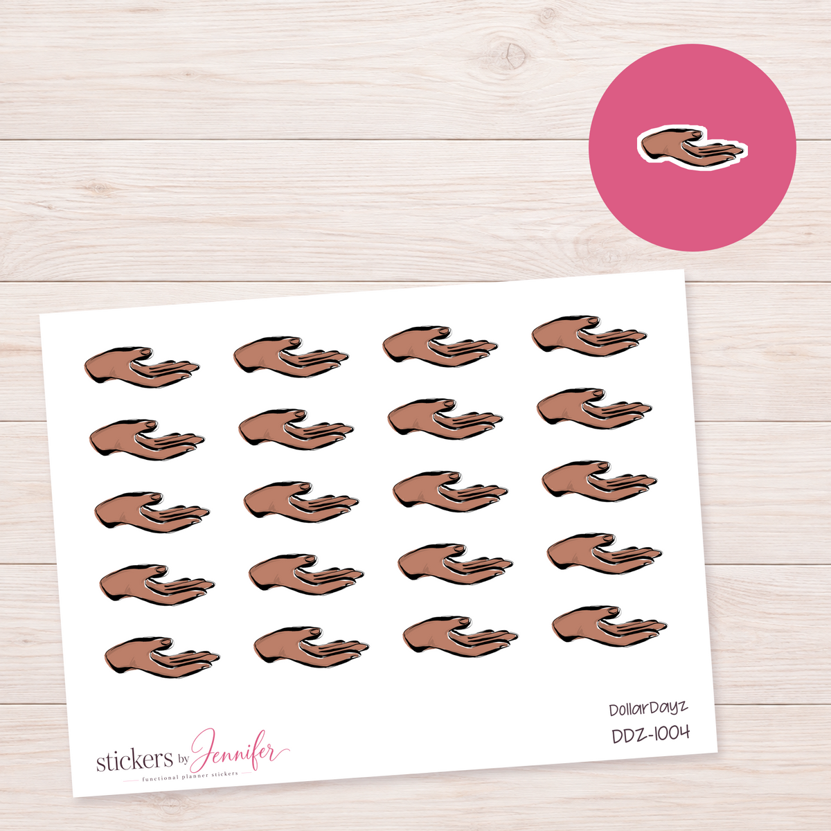 Open Palm Planner Stickers | DDZ-1004
