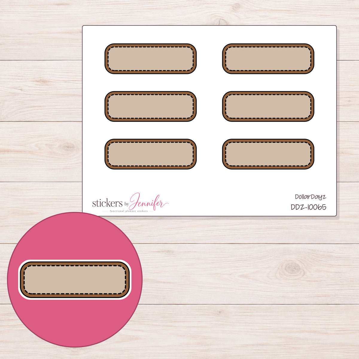DDZ-10065 planner sticker sheet with enlarged sticker detail