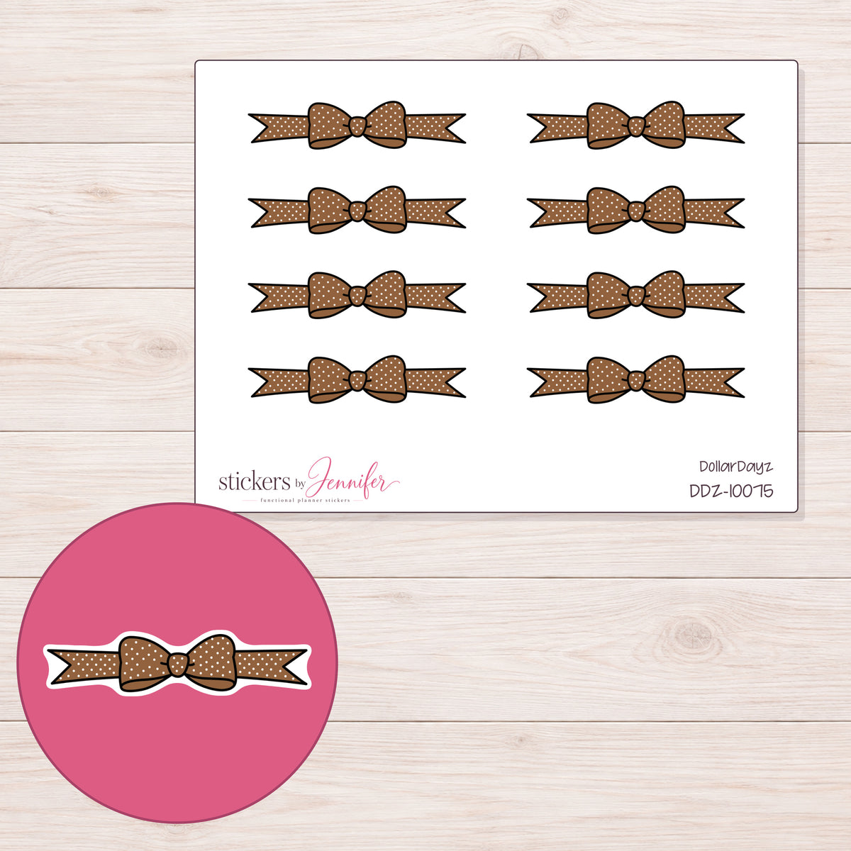 DDZ-10075 planner sticker sheet with enlarged sticker detail