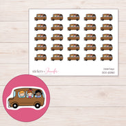 DDZ-10080 planner sticker sheet with enlarged sticker detail