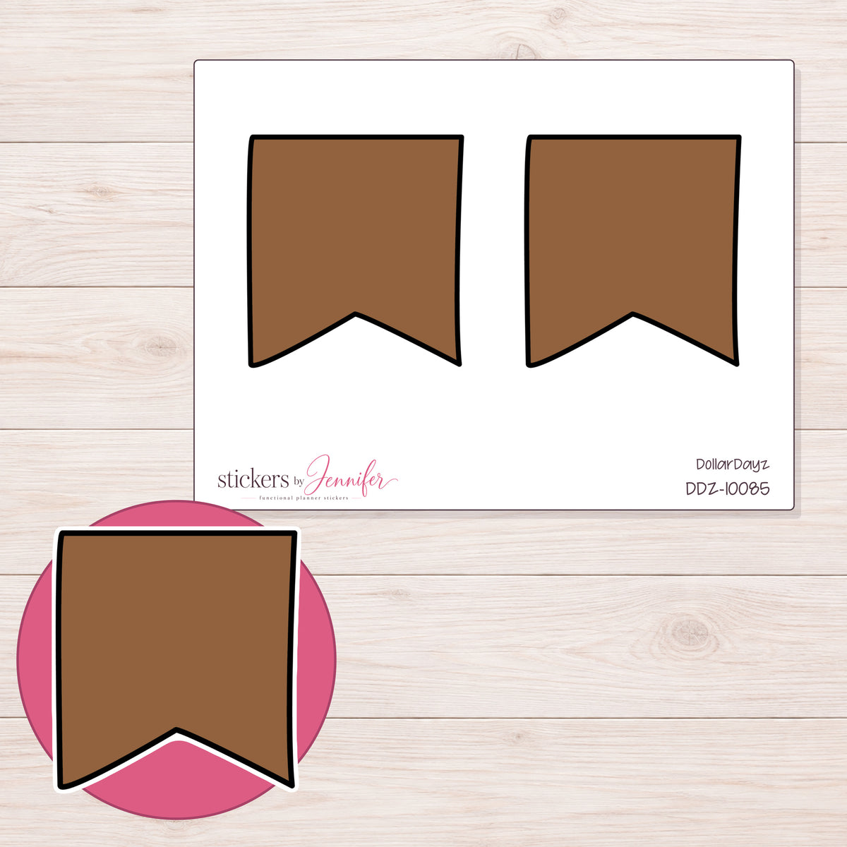 DDZ-10085 planner sticker sheet with enlarged sticker detail
