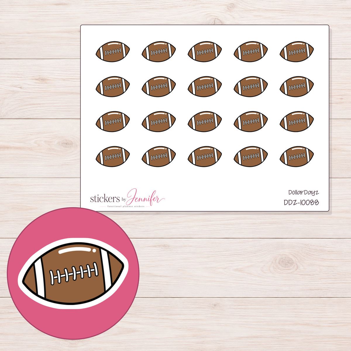 DDZ-10088 planner sticker sheet with enlarged sticker detail