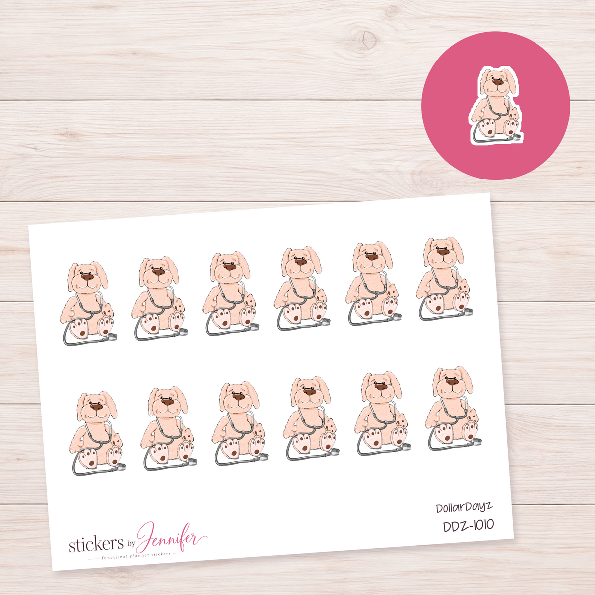 Teddy Bear Doctor Planner Stickers | DDZ-1010