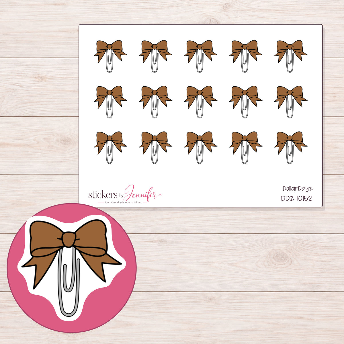 DDZ-10152 planner sticker sheet with enlarged sticker detail