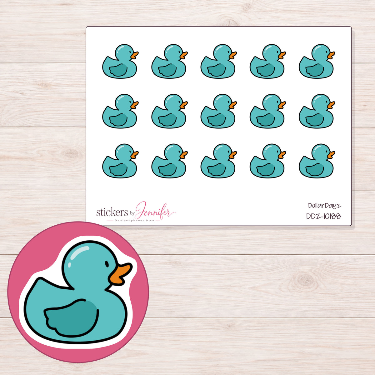 DDZ-10188 planner sticker sheet with enlarged sticker detail