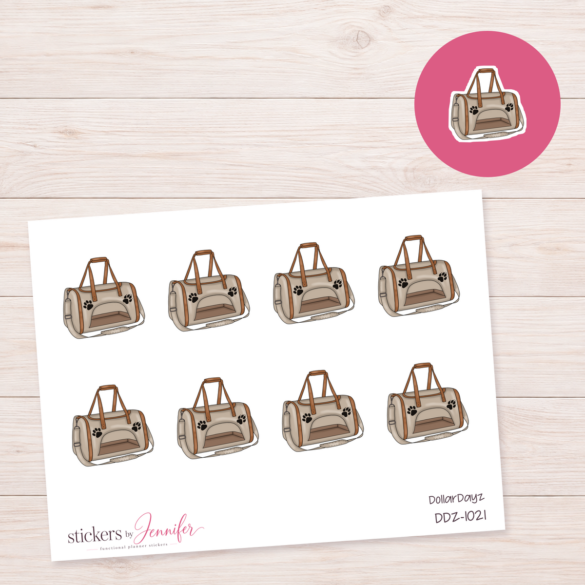 Pet Carrier Bag Planner Stickers | DDZ-1021