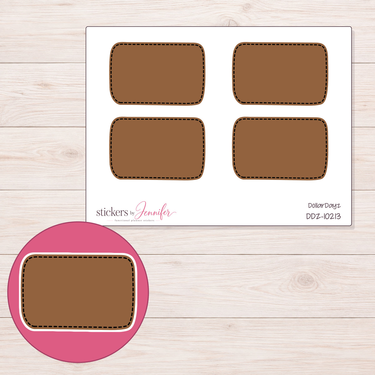 DDZ-10213 planner sticker sheet with enlarged sticker detail