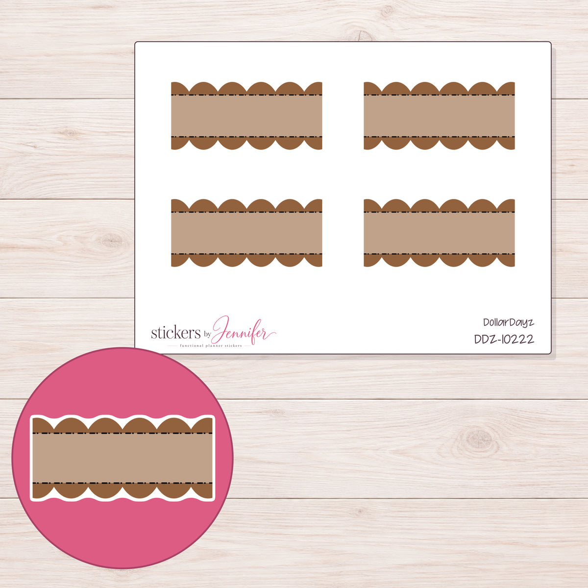 DDZ-10222 planner sticker sheet with enlarged sticker detail