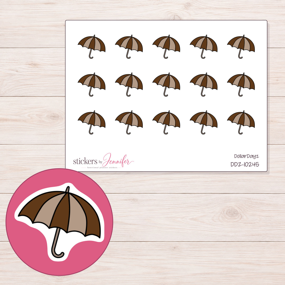 DDZ-10245 planner sticker sheet with enlarged sticker detail