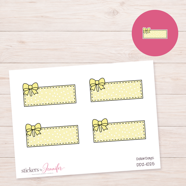 Yellow Bow Label Planner Stickers | DDZ-1025