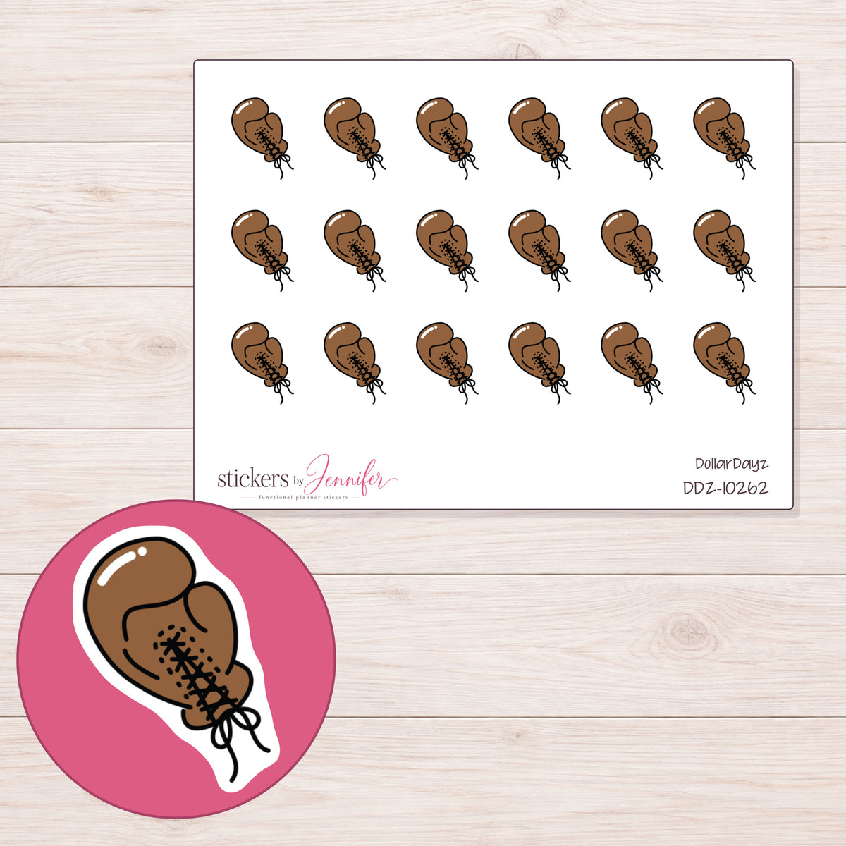 DDZ-10262 planner sticker sheet with enlarged sticker detail