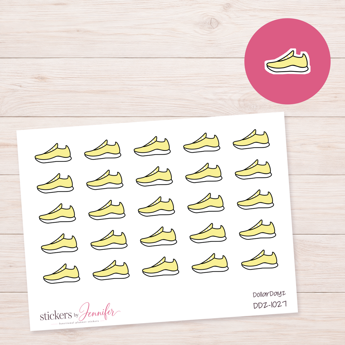 Yellow Sneaker Planner Stickers | DDZ-1027