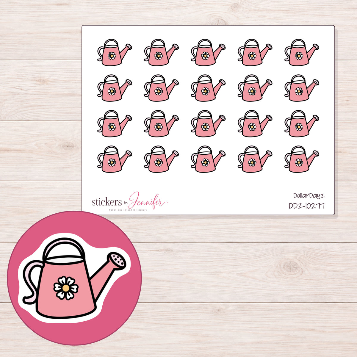 DDZ-10277 planner sticker sheet with enlarged sticker detail