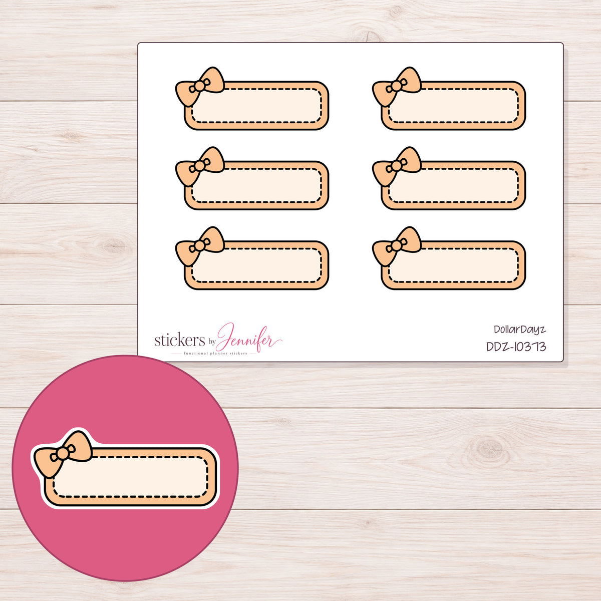 DDZ-10373 planner sticker sheet with enlarged sticker detail
