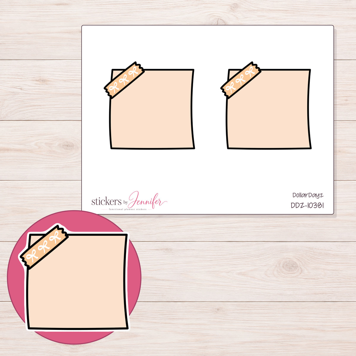 DDZ-10381 planner sticker sheet with enlarged sticker detail