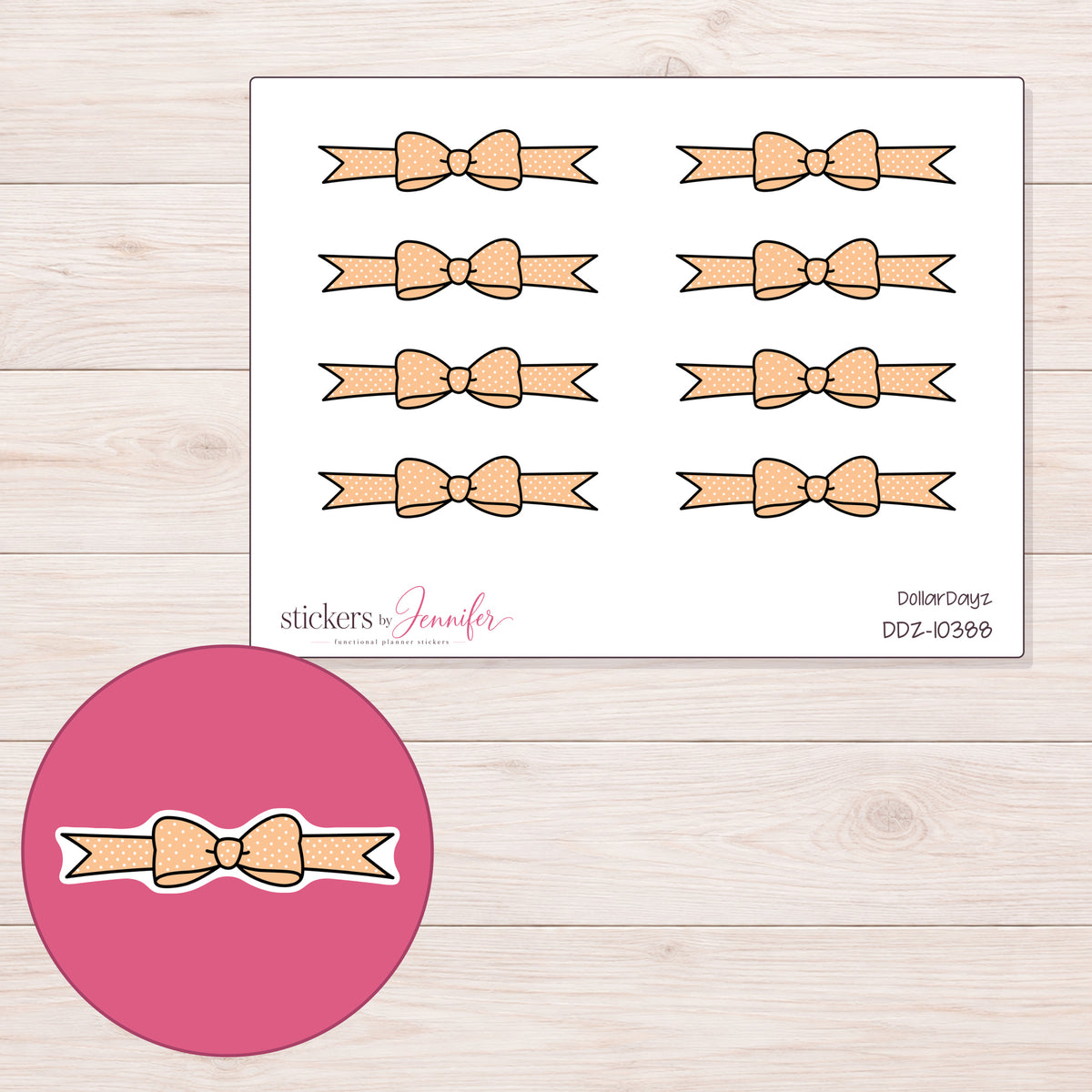 DDZ-10388 planner sticker sheet with enlarged sticker detail