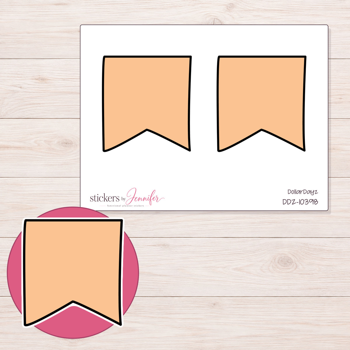 DDZ-10398 planner sticker sheet with enlarged sticker detail