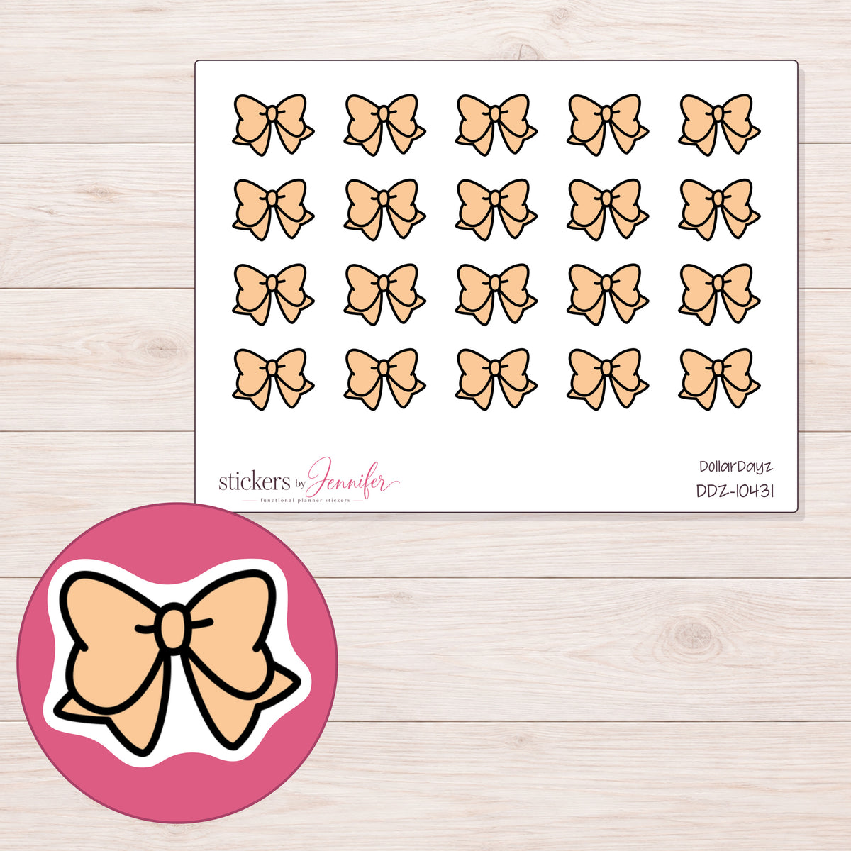 DDZ-10431 planner sticker sheet with enlarged sticker detail