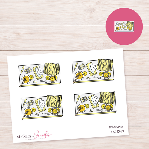 Yellow Self-Care Supplies Planner Stickers | DDZ-1047