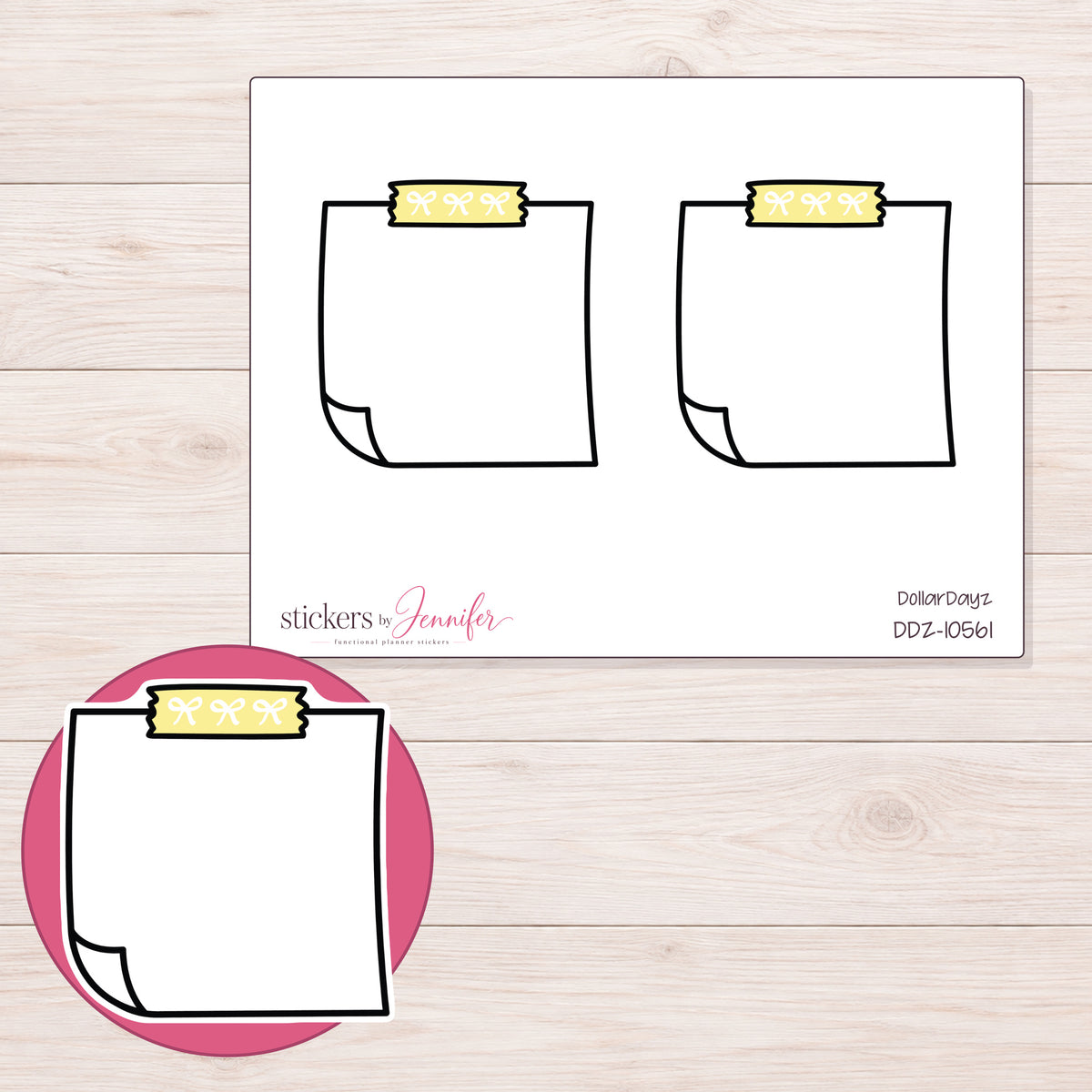 DDZ-10561 planner sticker sheet with enlarged sticker detail