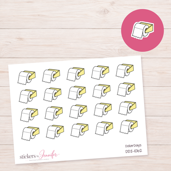 Yellow Toilet Paper Holder Planner Stickers | DDZ-1062
