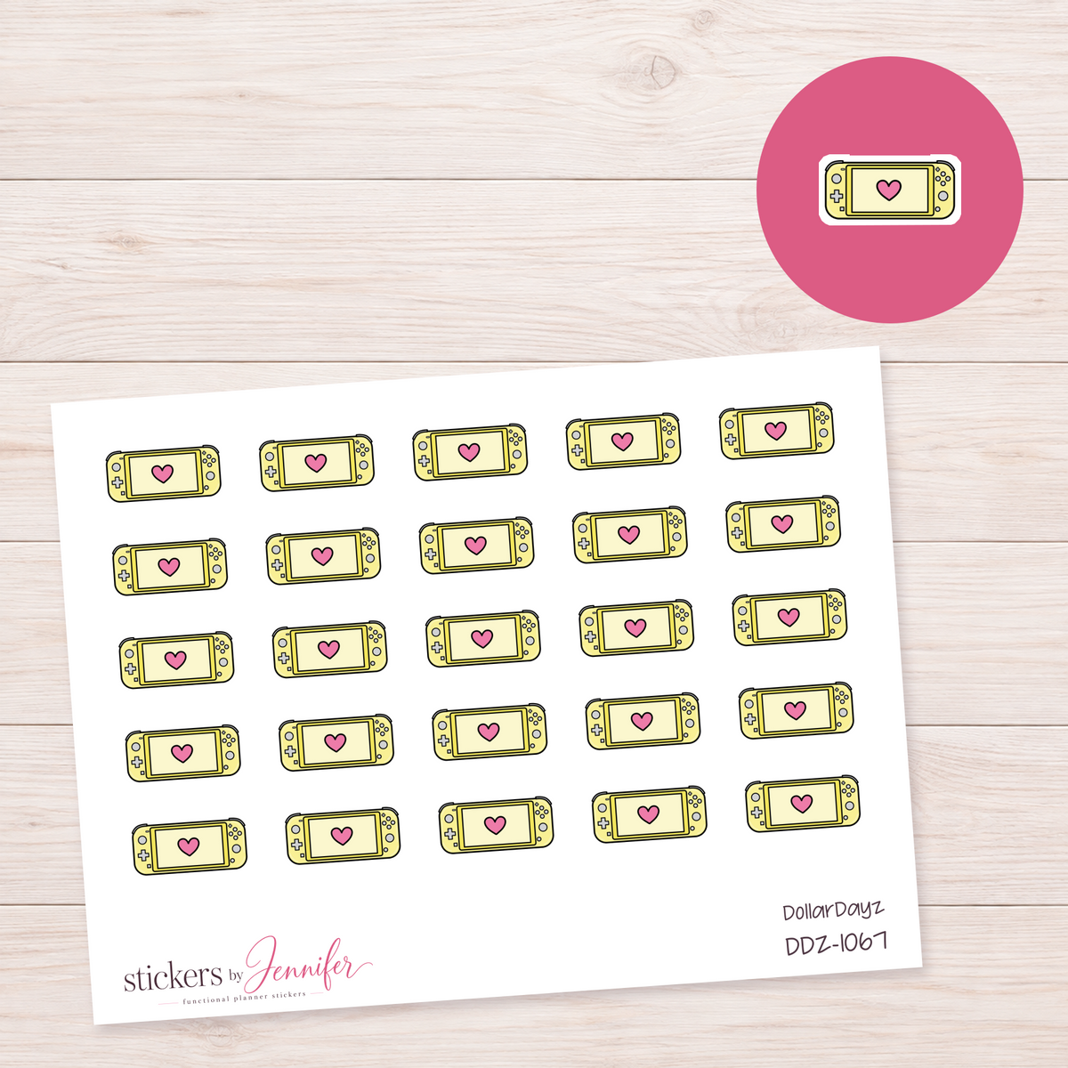 Yellow Handheld Game Console Planner Stickers | DDZ-1067