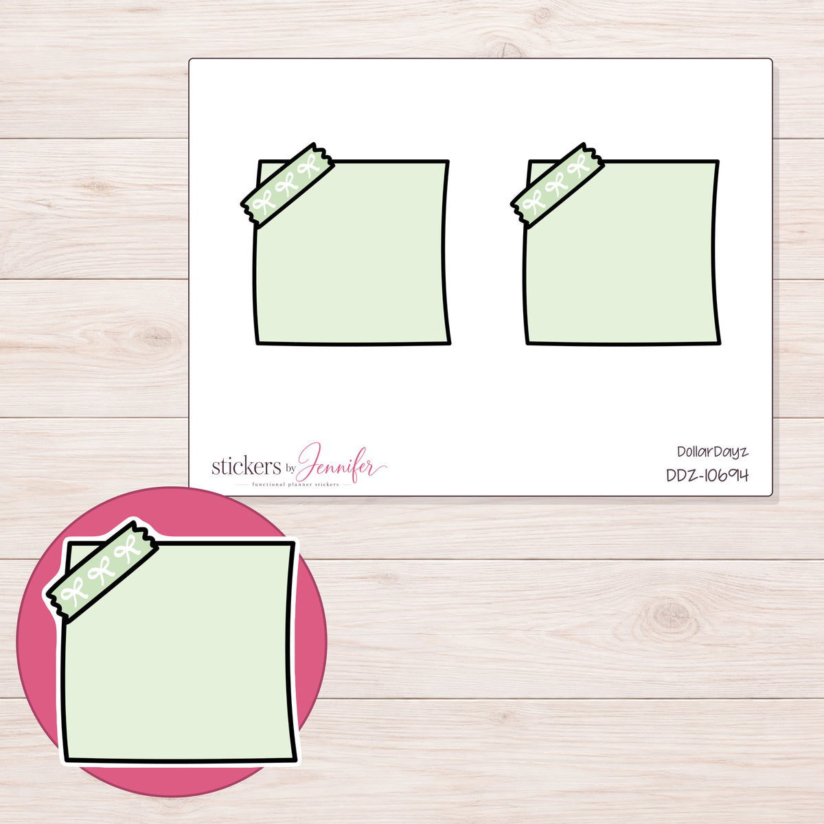 DDZ-10694 planner sticker sheet with enlarged sticker detail