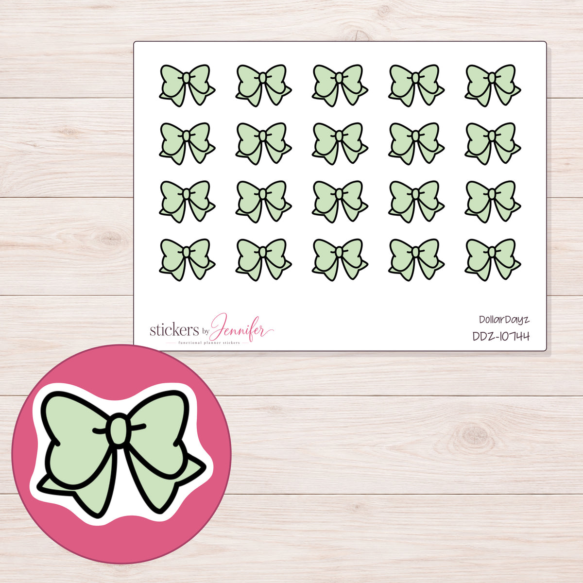 DDZ-10744 planner sticker sheet with enlarged sticker detail