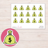 DDZ-10767 planner sticker sheet with enlarged sticker detail