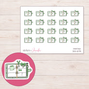 DDZ-10791 planner sticker sheet with enlarged sticker detail