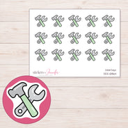 DDZ-10864 planner sticker sheet with enlarged sticker detail