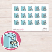 DDZ-10906 planner sticker sheet with enlarged sticker detail